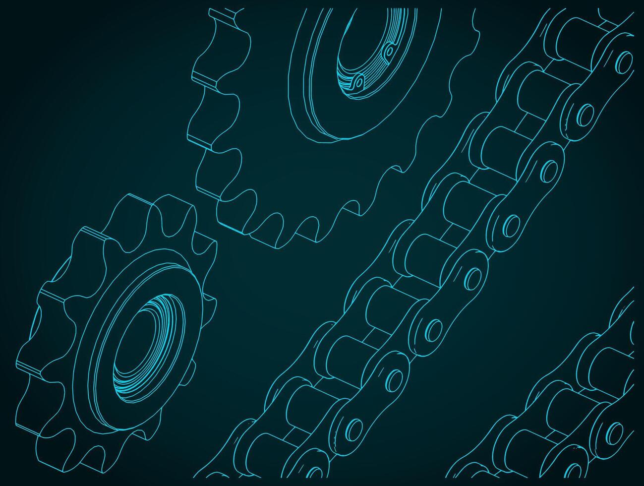 Chains and sprockets vector
