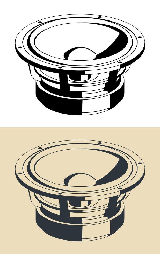Powerful sound speaker vector