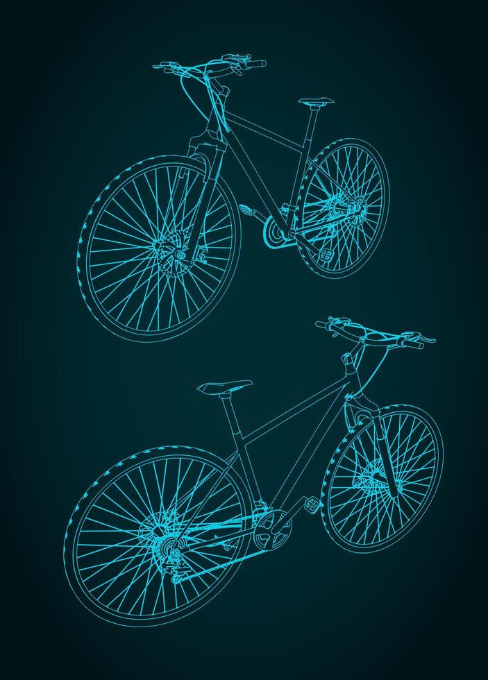 Road bike illustrations vector