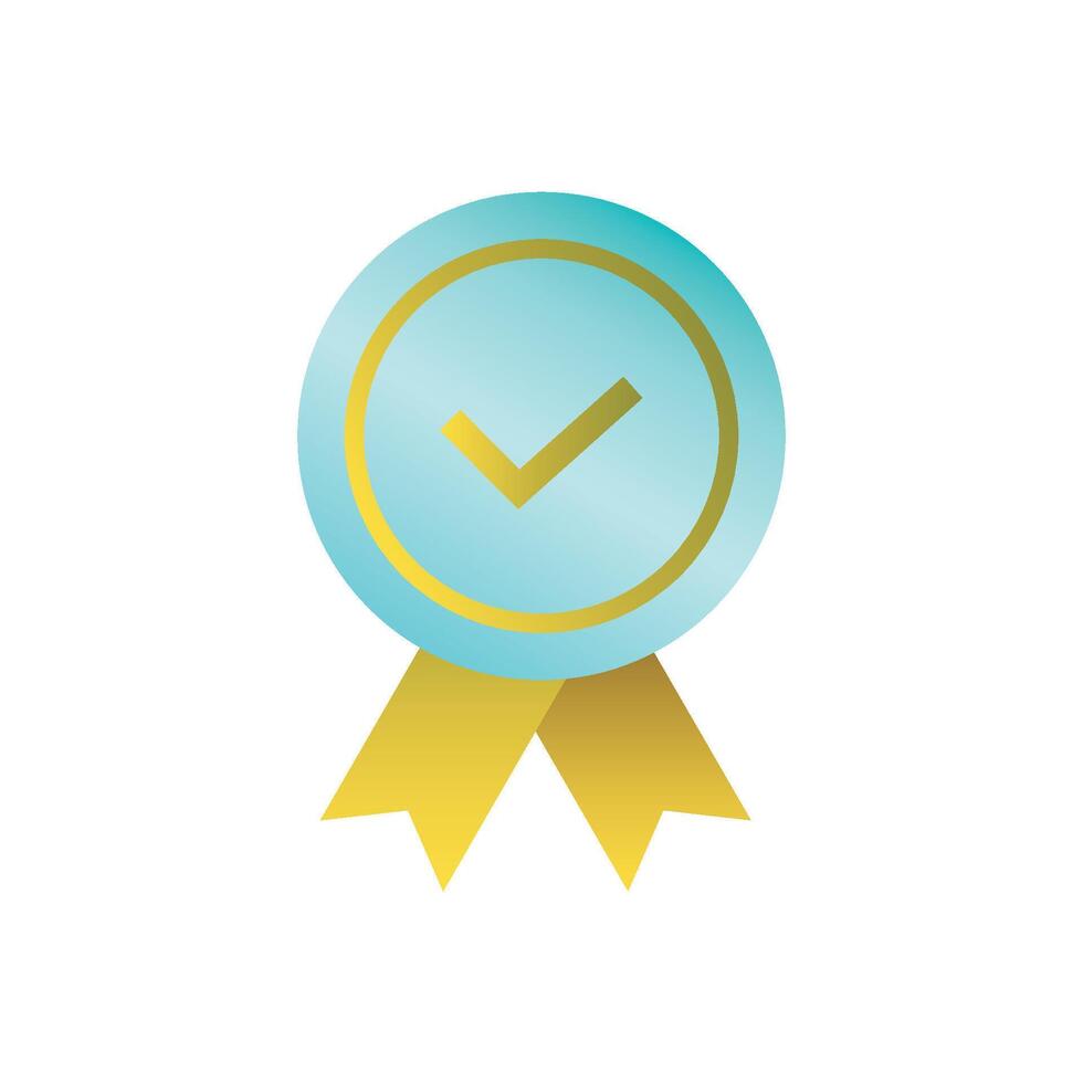 approved icon, checking quality sign and symbol. Medal with check mark for computer, web and mobile app. vector