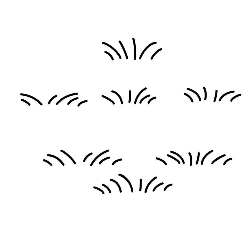A set of grass silhouettes on a white background vector