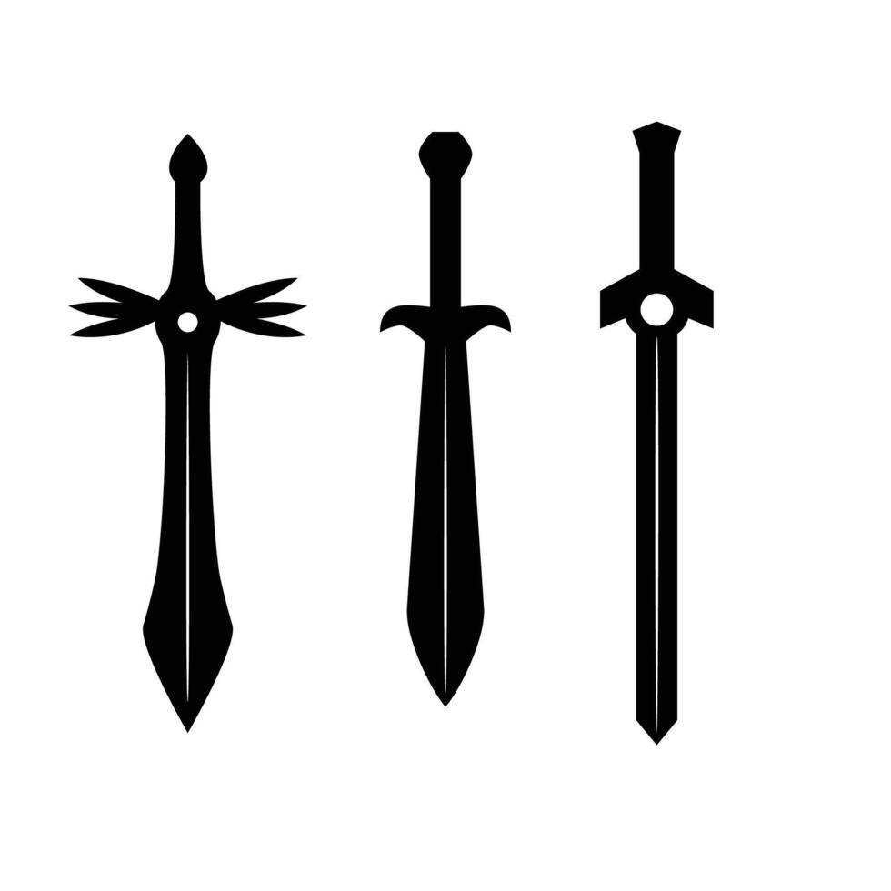 Sword icons set collection design. weapon sign and symbol. vector