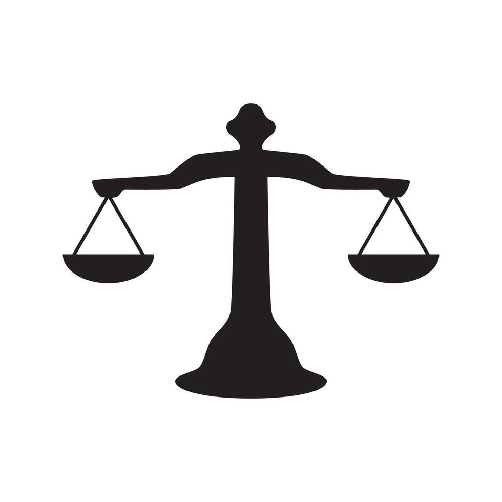 scale icon design. justice sign and symbol. vector