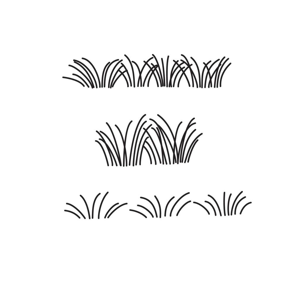 A set of grass silhouettes on a white background vector