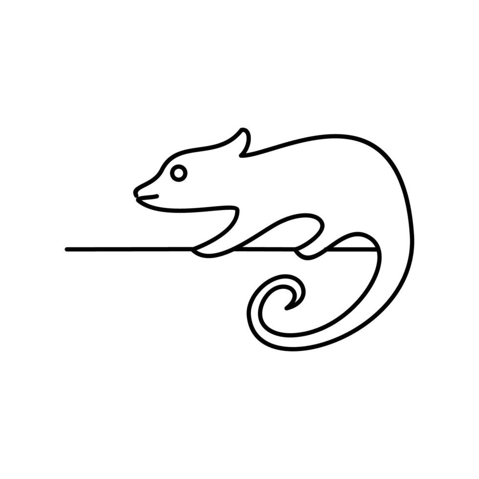 simple line chameleon logo design template. exotic reptile icon sign and symbol. vector