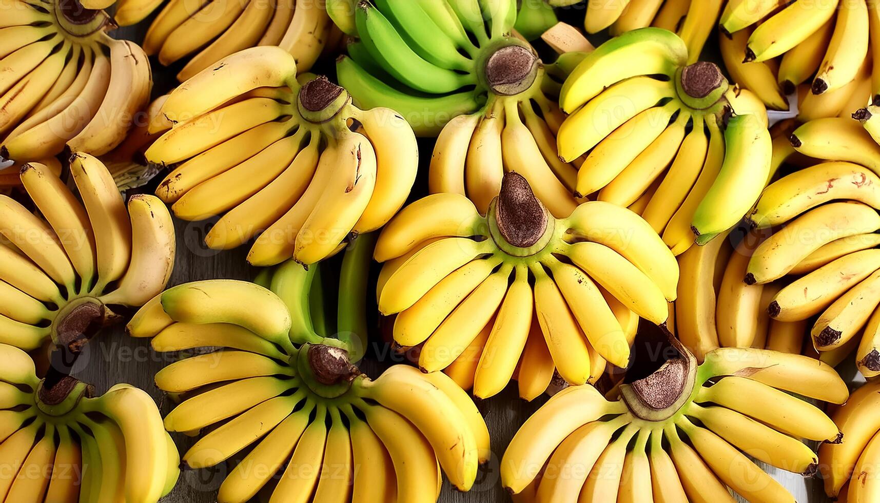Close-up shot of group of bananas. flat lay. full frame. background concept. top of views. photo
