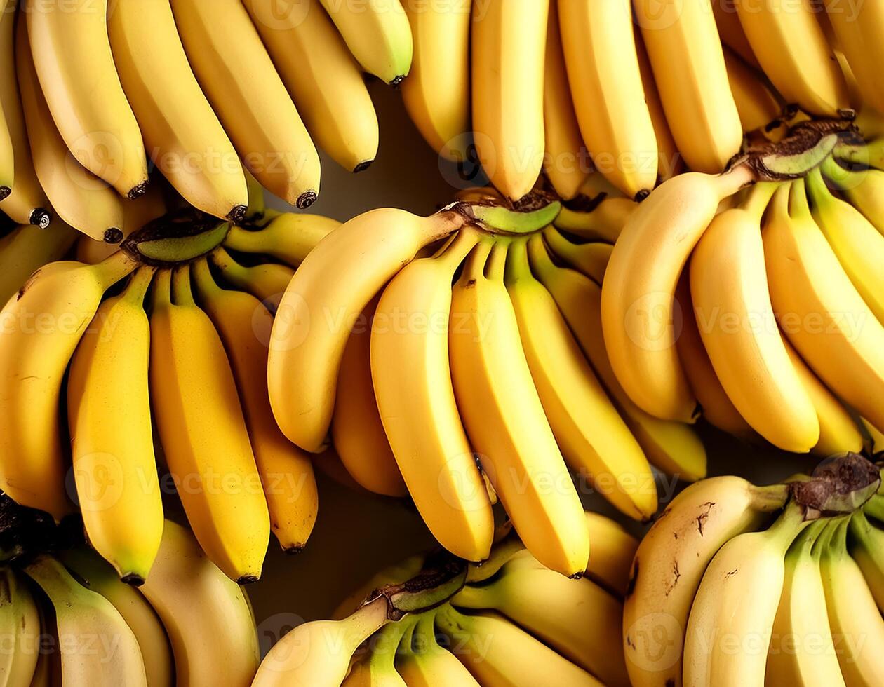 Close-up shot of group of bananas. flat lay. full frame. background concept. top of views. photo
