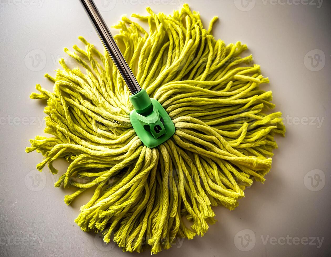Top of view one mop on the white background photo