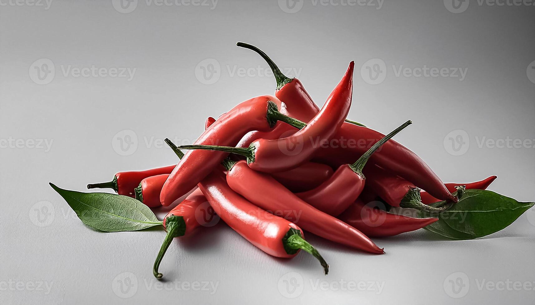 Fresh a pile of Cayenne pepper against a white background photo