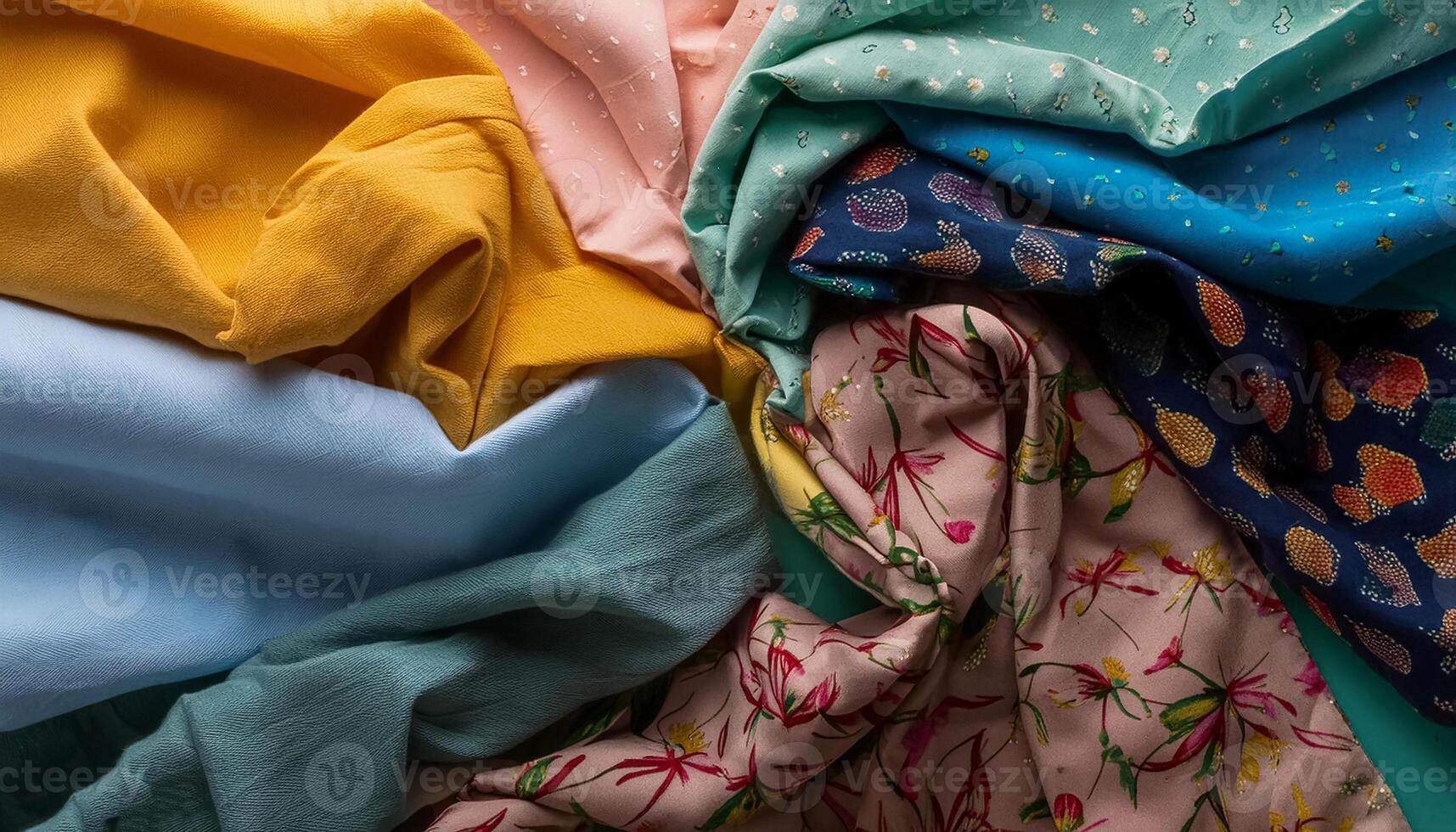 Colorful plain fabric texture with creative, smooth and crumpled or shabby patterns as background photo