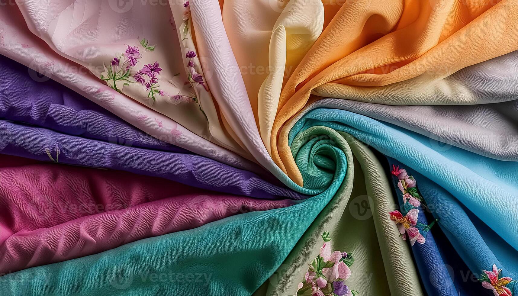 Colorful plain fabric texture with creative, smooth and crumpled or shabby patterns as background photo