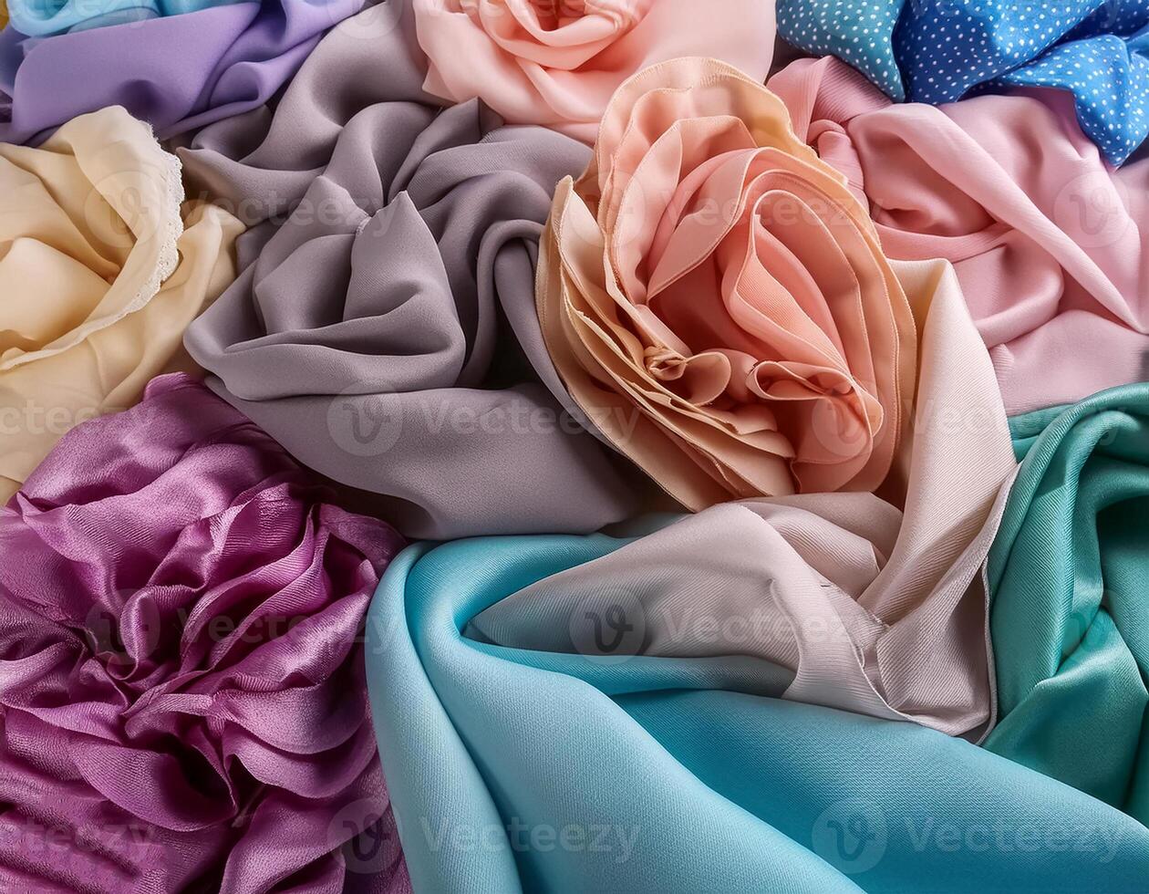 Colorful plain fabric texture with creative, smooth and crumpled or shabby patterns as background photo