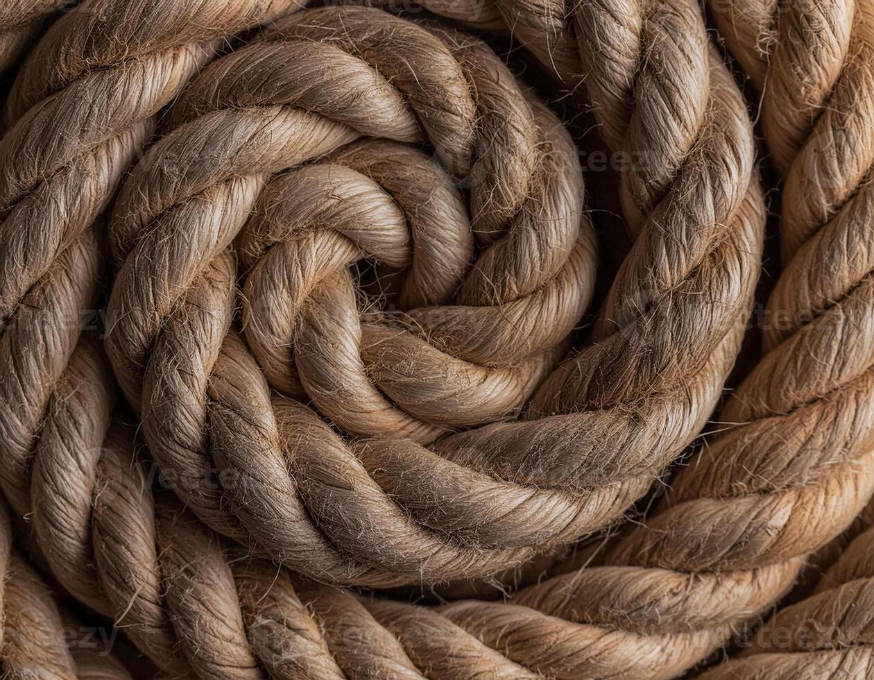 Texture of Jute. Twisted linen rope. as background. top view. pattern texture background photo