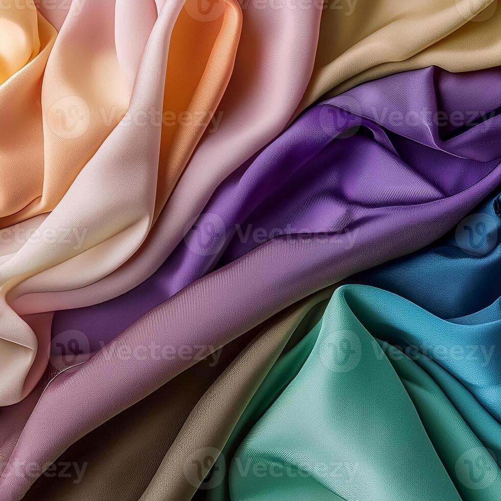 Colorful plain fabric texture with creative, smooth and crumpled or shabby patterns as background photo
