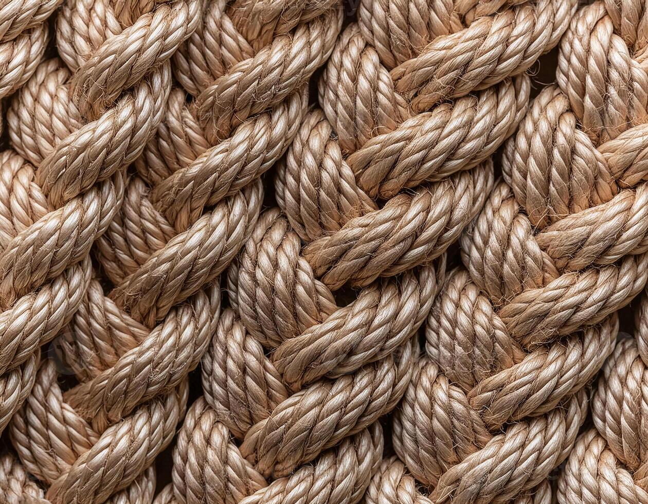 Texture of Jute. Twisted linen rope. as background. top view. pattern texture background photo