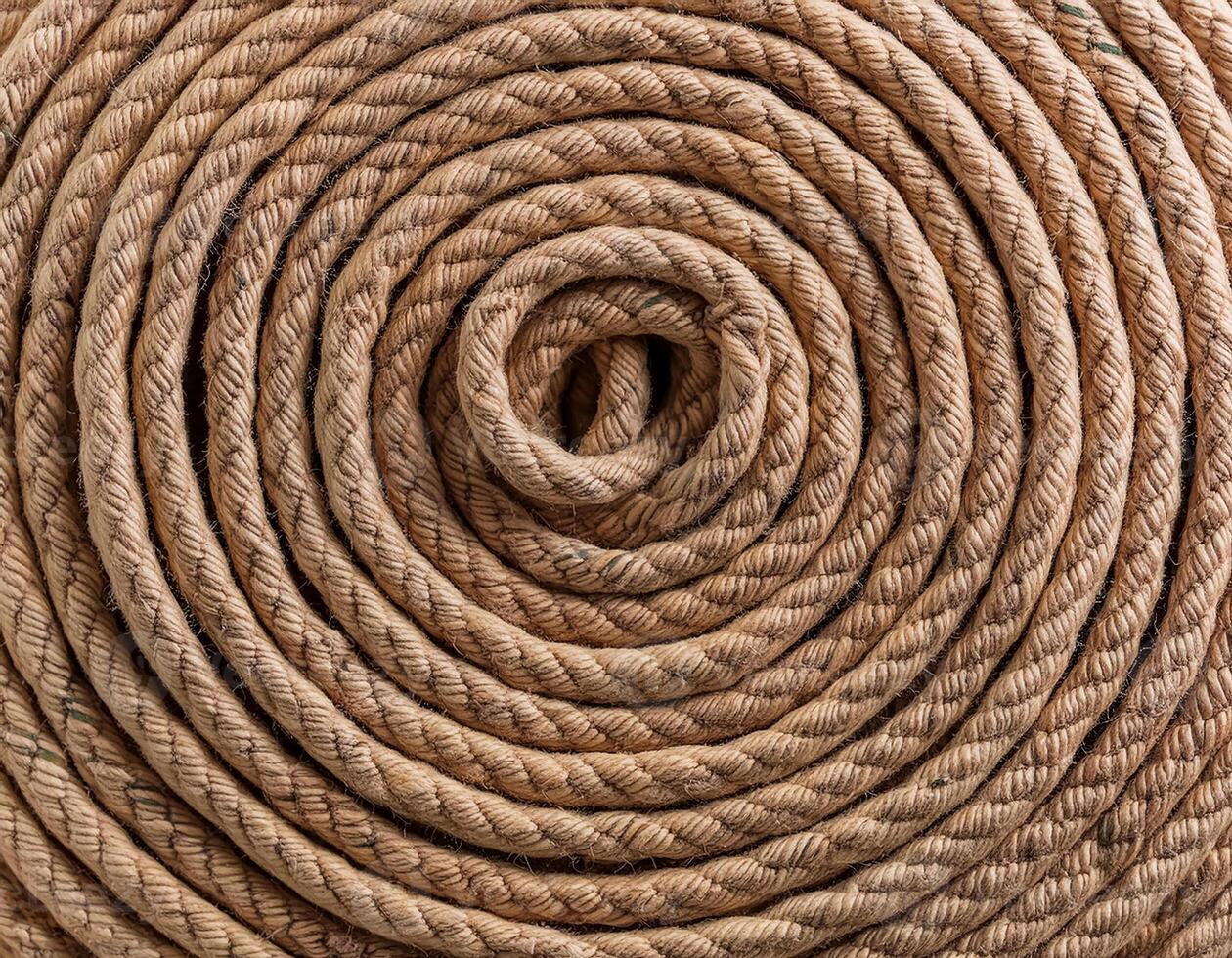 Texture of Jute. Twisted linen rope. as background. top view. pattern texture background photo