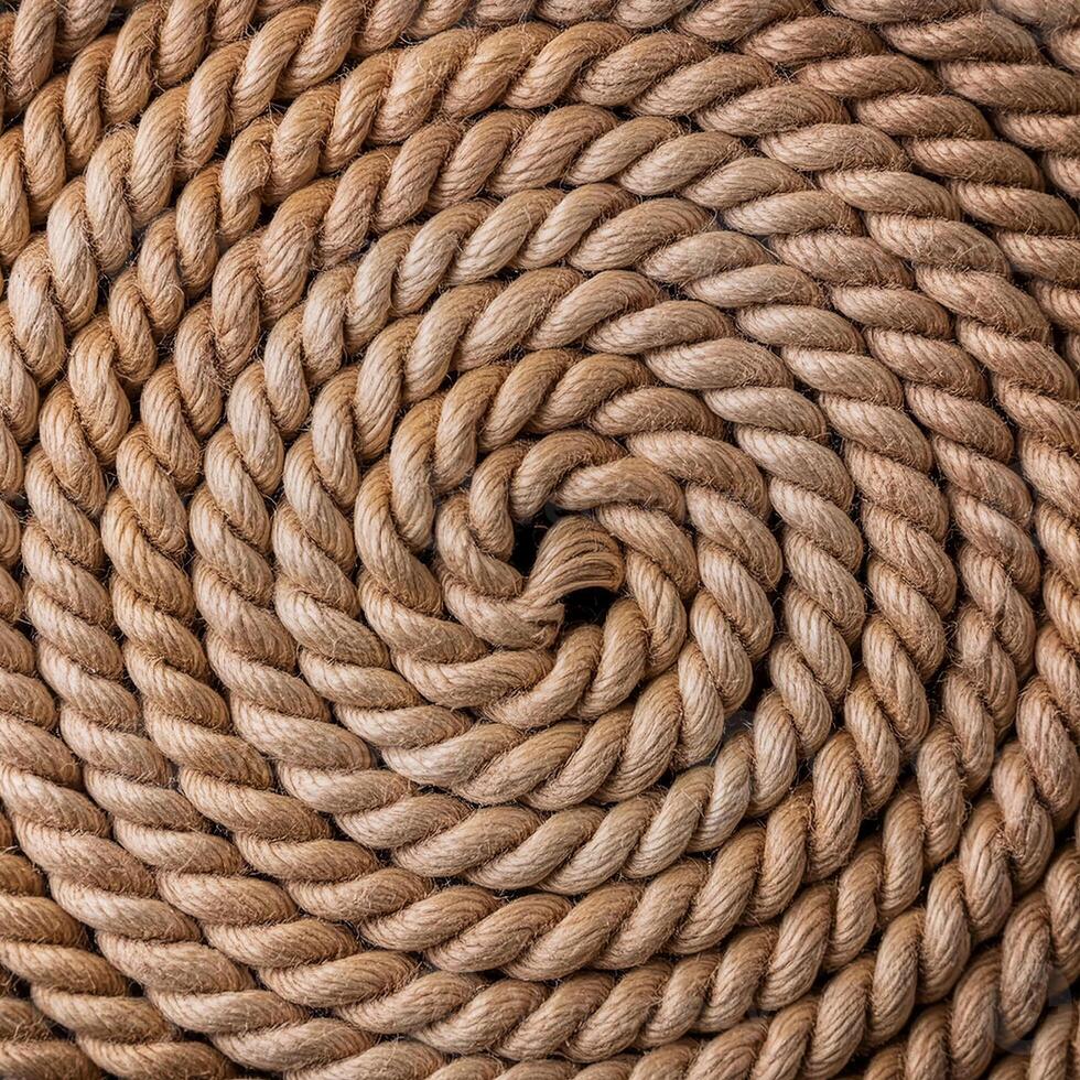 Texture of Jute. Twisted linen rope. as background. top view. pattern texture background photo