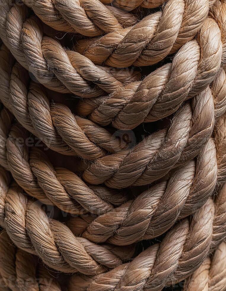Texture of Jute. Twisted linen rope. photo