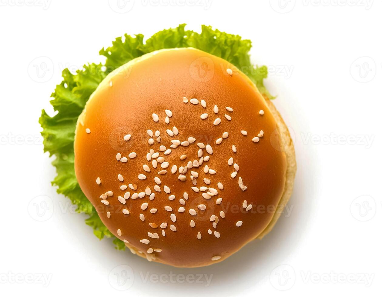 Creative food concept. hamburger against a white background. hamburger bun. photo