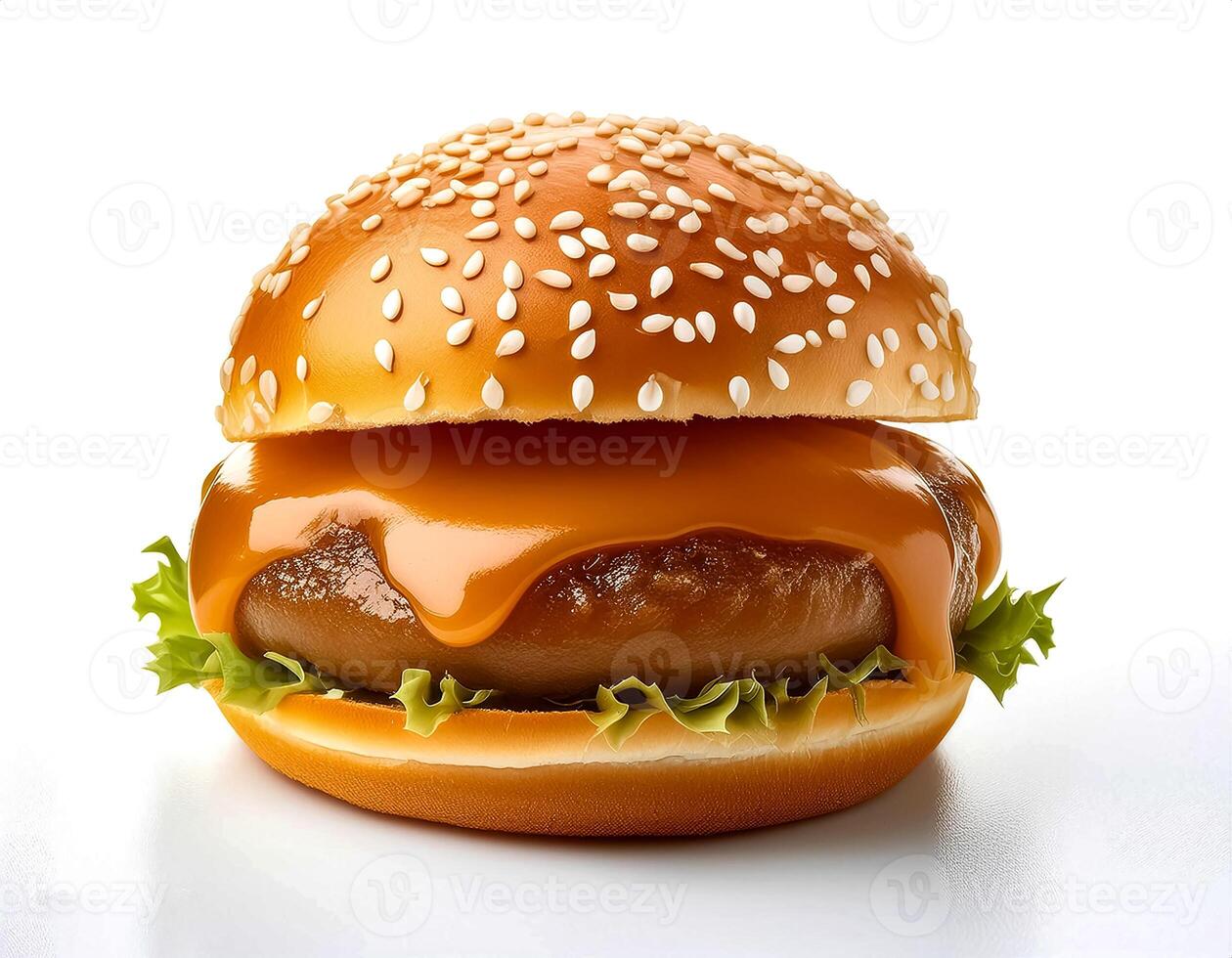Creative food concept. hamburger against a white background. hamburger bun. photo