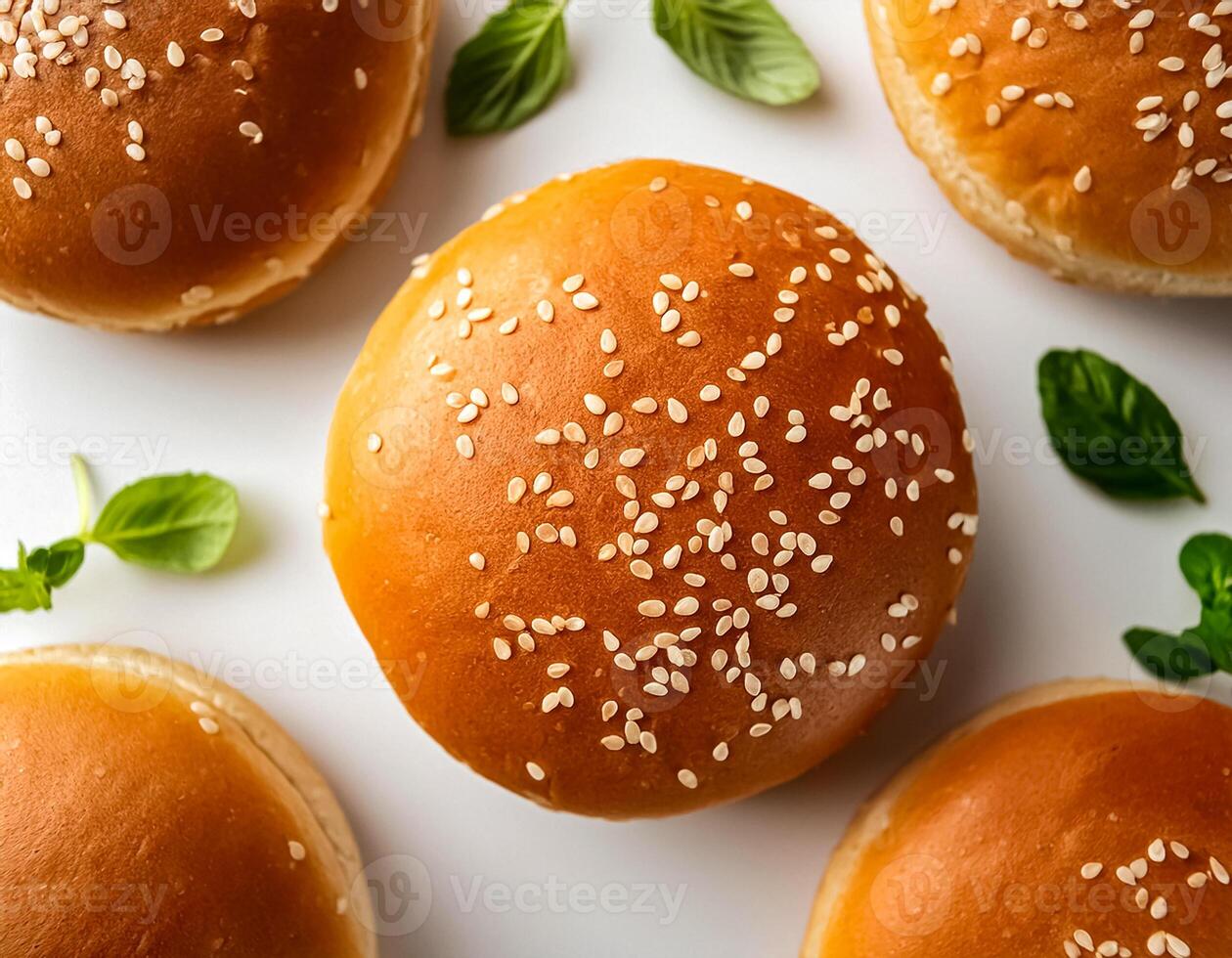 Creative food concept. hamburger against a white background. hamburger bun. photo