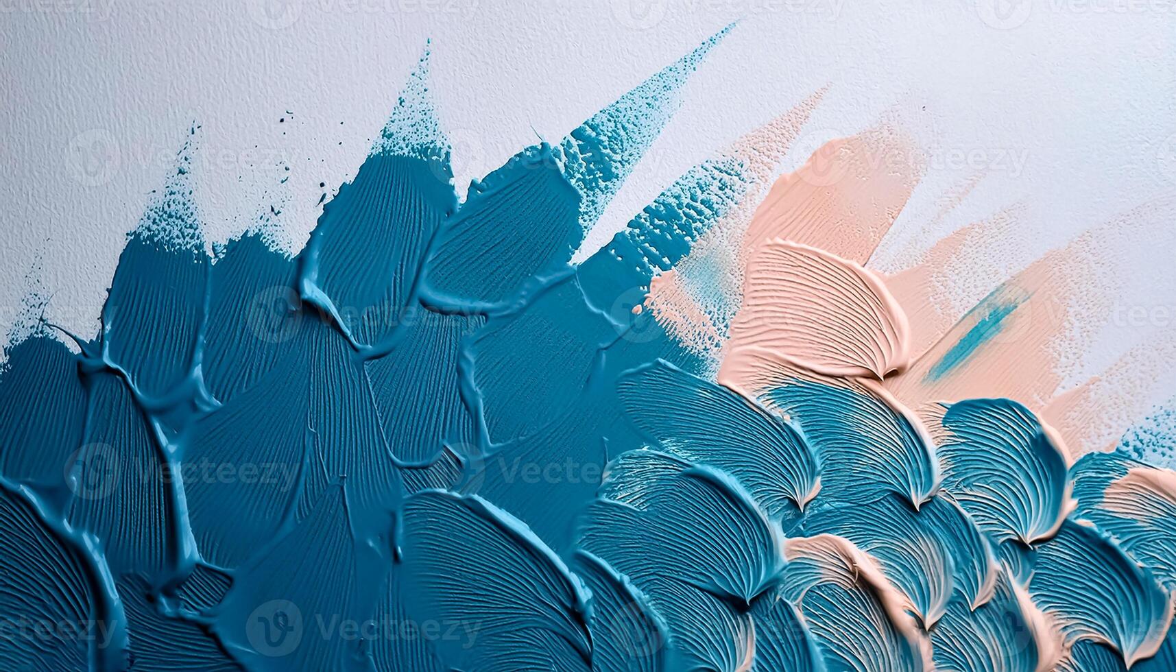 Abstract pastel oil paint texture on white canvas or wall. Minimalistic background with copy space. photo