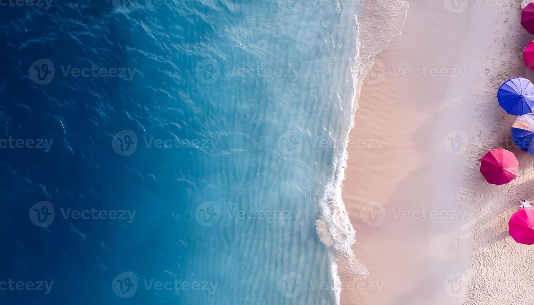 empty abstract sand beach with palm leaf shadow and transparent water wave from above, blank background banner for travel, vacation and wellbeing with copy space. top of views, aerial views. photo