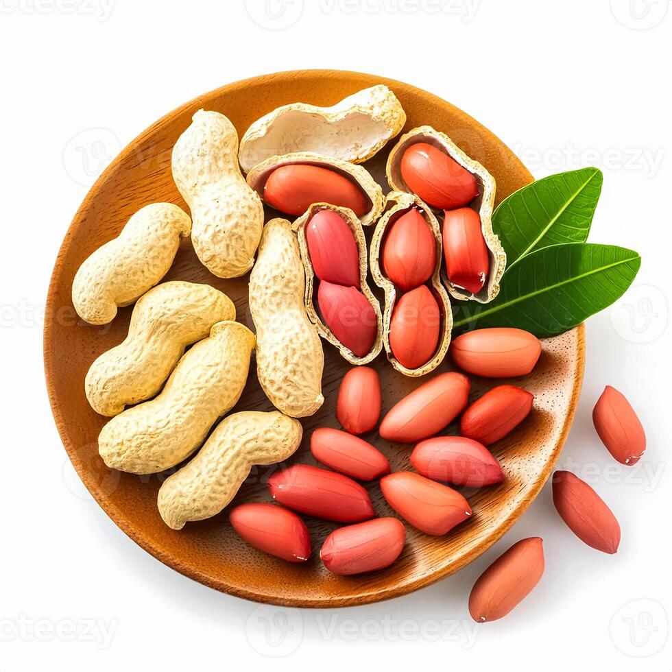 Peanut nuts isolated, peanut seeds isolate, white background, peanut nut isolated on white photo