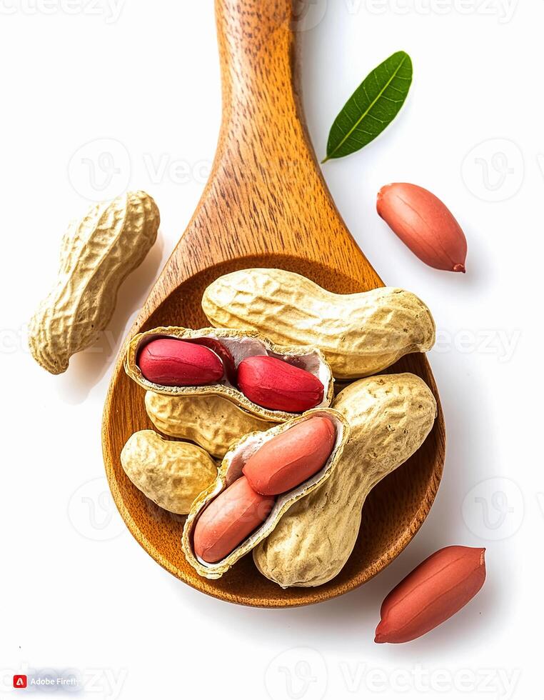 Peanut nuts isolated, peanut seeds isolate, white background, peanut nut isolated on white photo