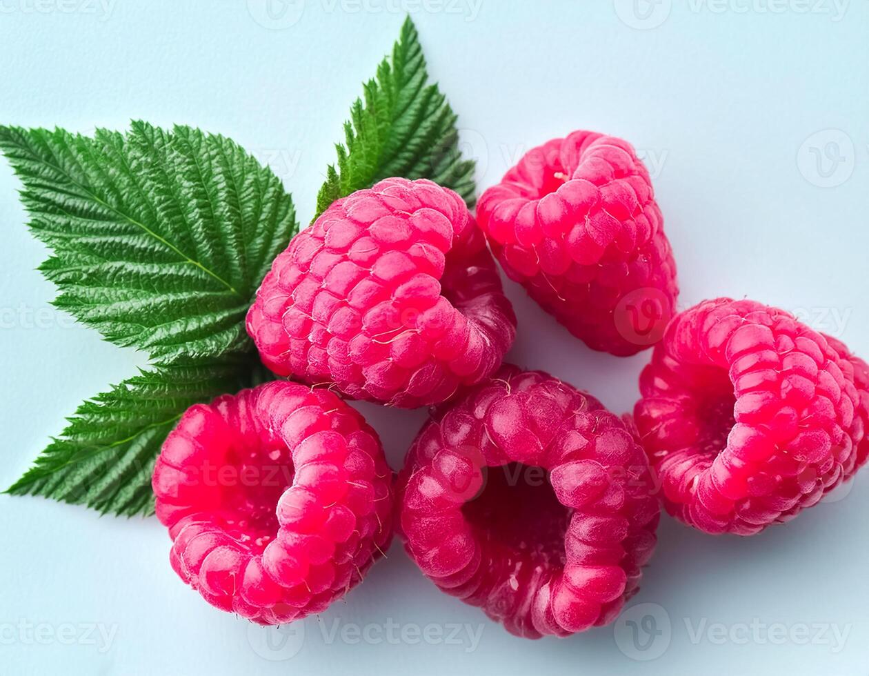 Creative food concept. Fresh a pile of Berry raspberry. top of view photo
