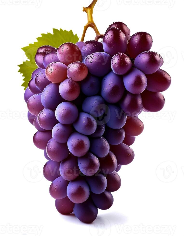 Fresh and ripe grapes isolated on white background photo