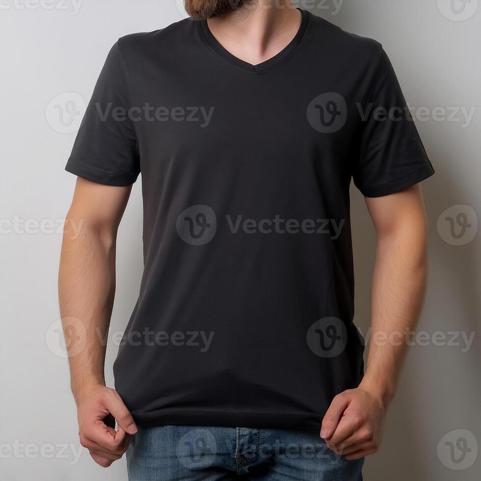 mockup t-shirt isolated on white background photo