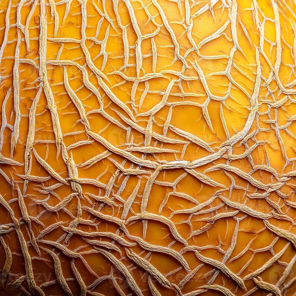 A close-up photo of a ripe melon. Pattern texture background