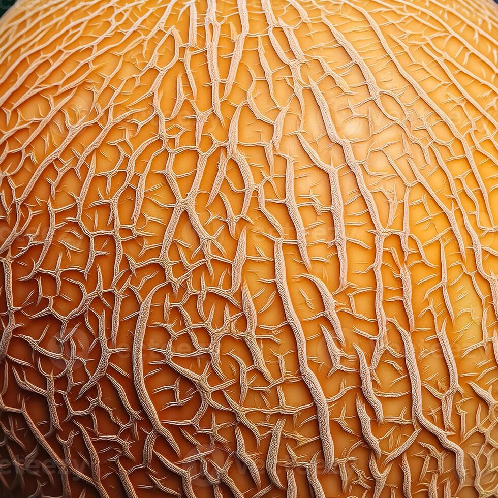 A close-up photo of a ripe melon. Pattern texture background