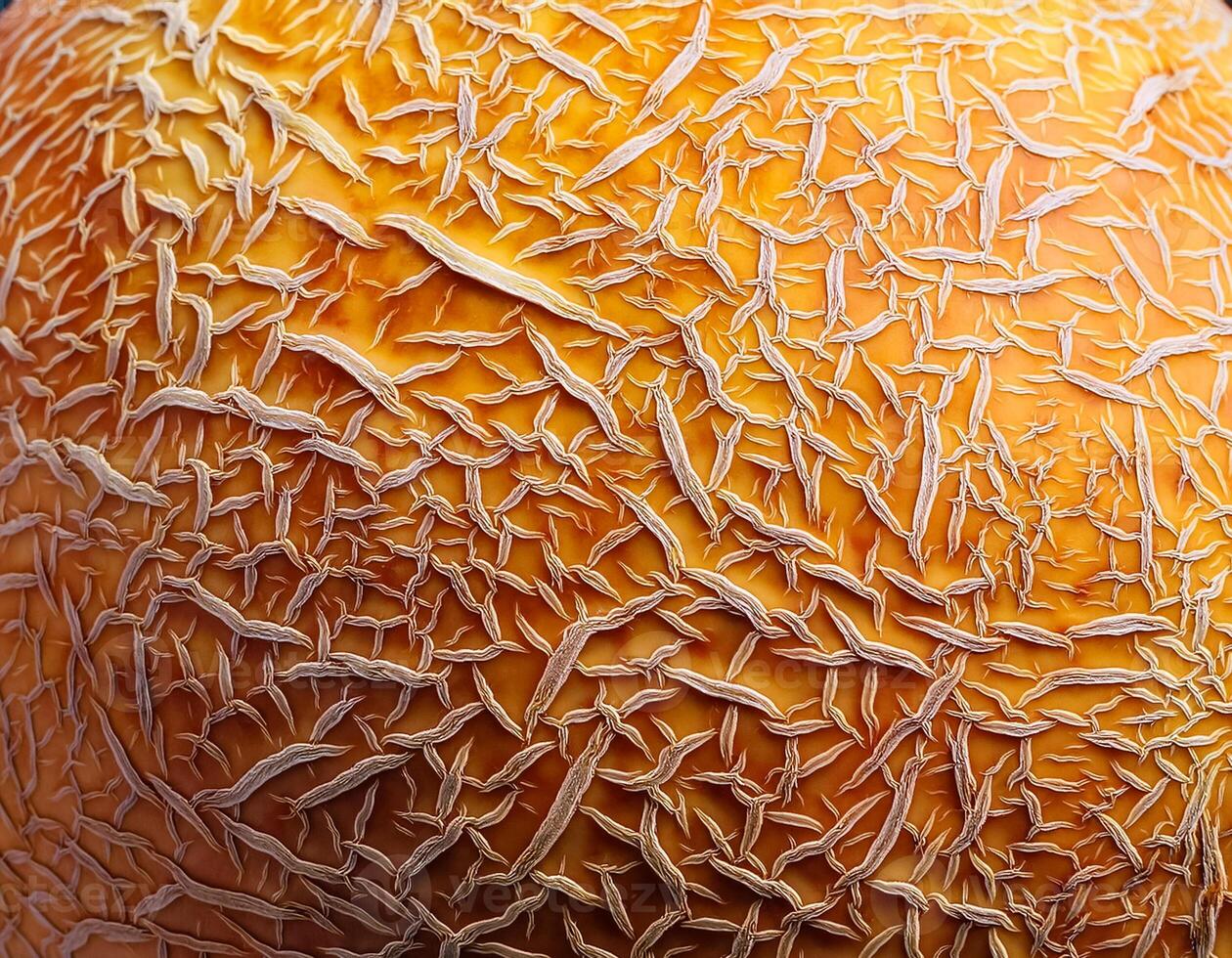 A close-up photo of a ripe melon. Pattern texture background