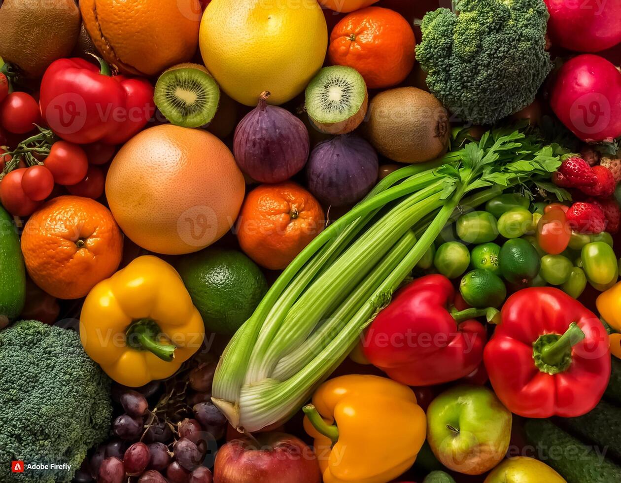 High quality photo fresh fruits and vegetables. Pattern texture background.