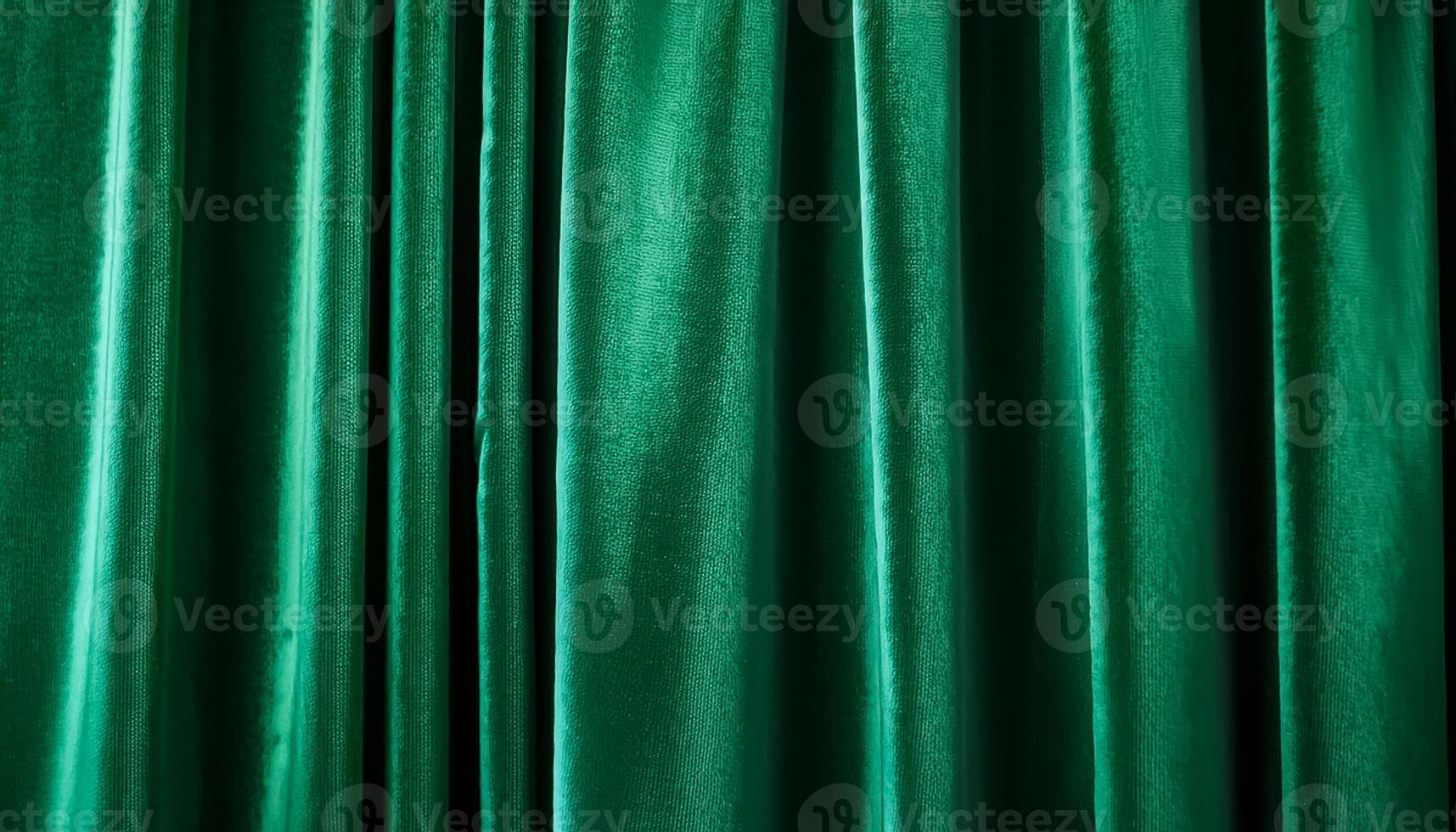 captures the luxurious texture of velvet curtains in a green hue, creating a soothing and elegant abstract background photo