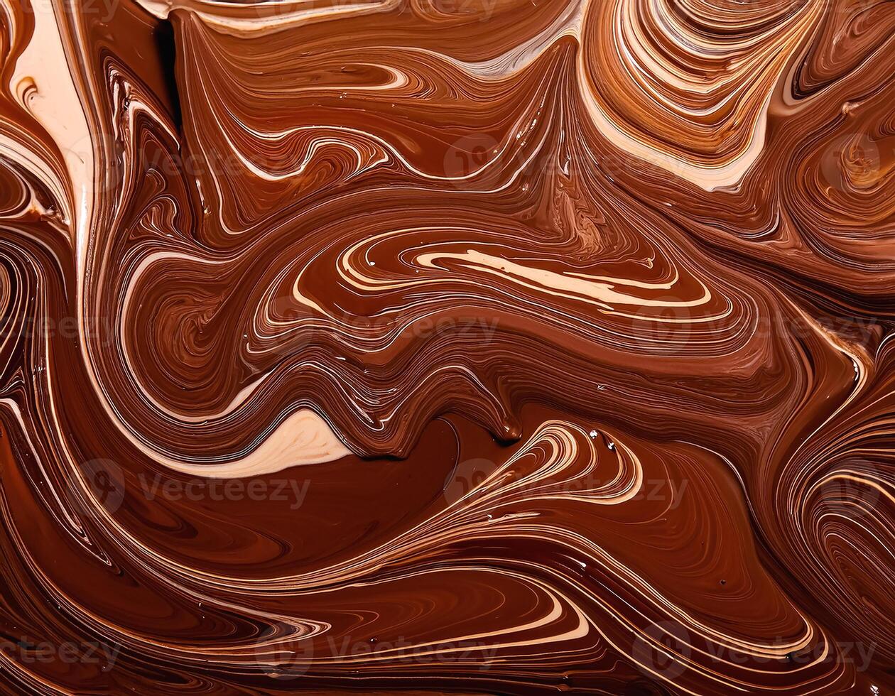 Processed collage of melted liquid chocolate texture. photo