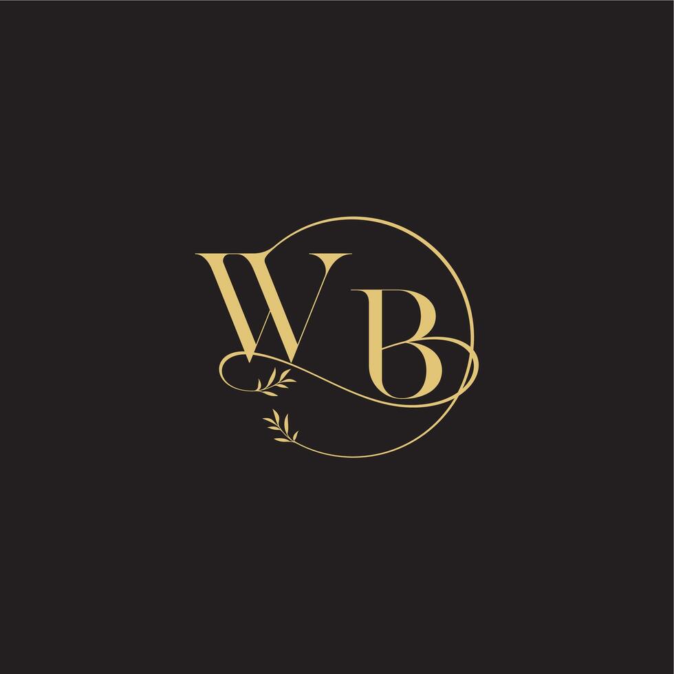 circle and organic style WB wedding monogram design letter luxury concept vector
