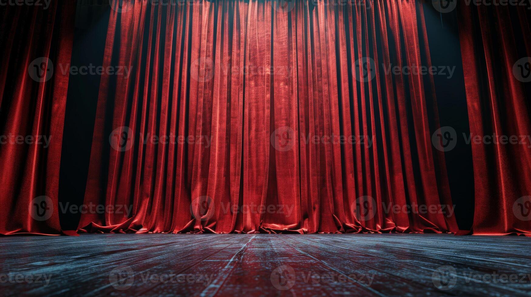 Empty Stage With Red Curtain photo