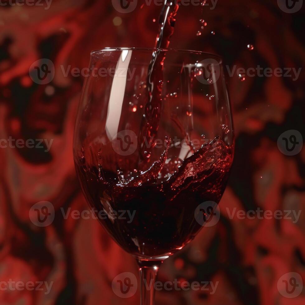 Pouring Red Wine Into a Glass photo