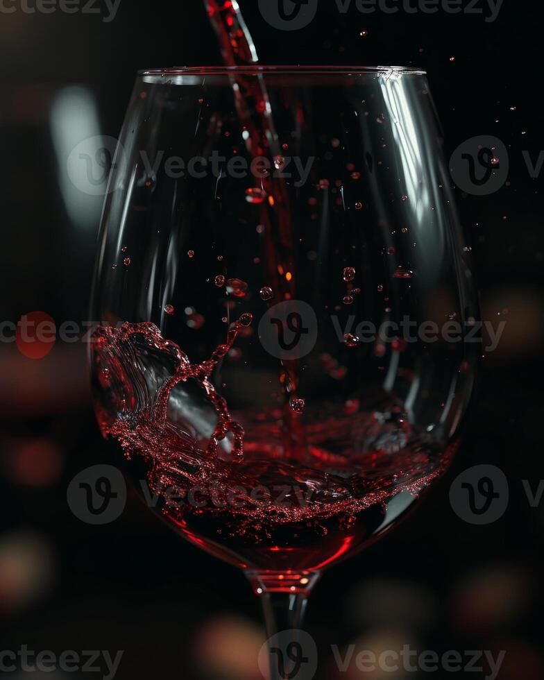 Red Wine Poured Into a Glass photo