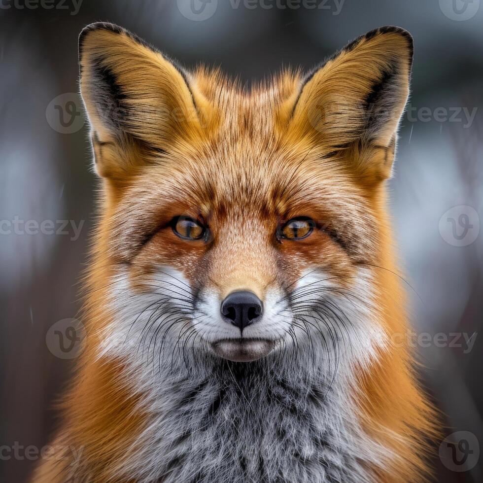 Close Up of a Red Foxs Face photo