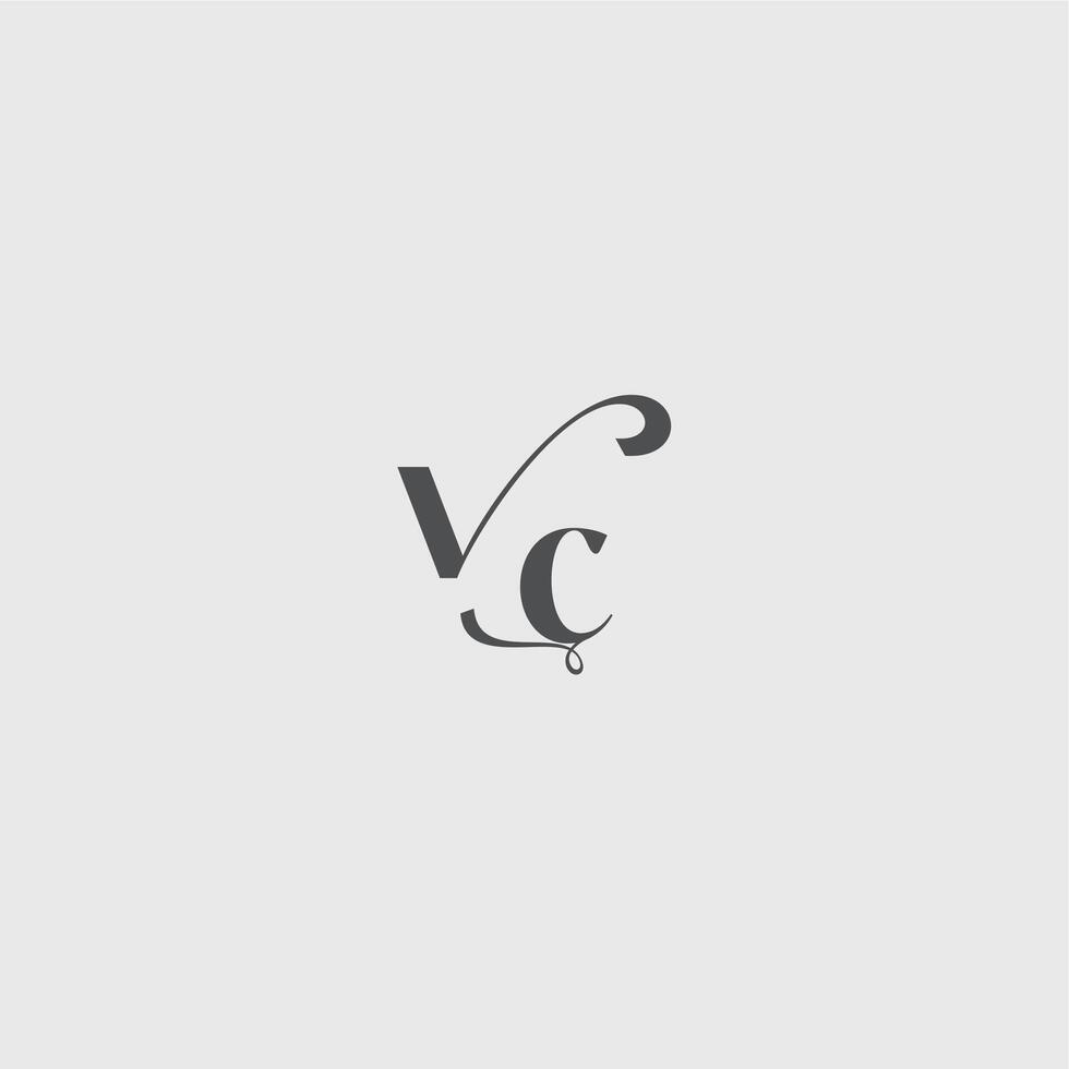simple and minimalism VC beauty monogram initial logo letter Classy black fashion vector