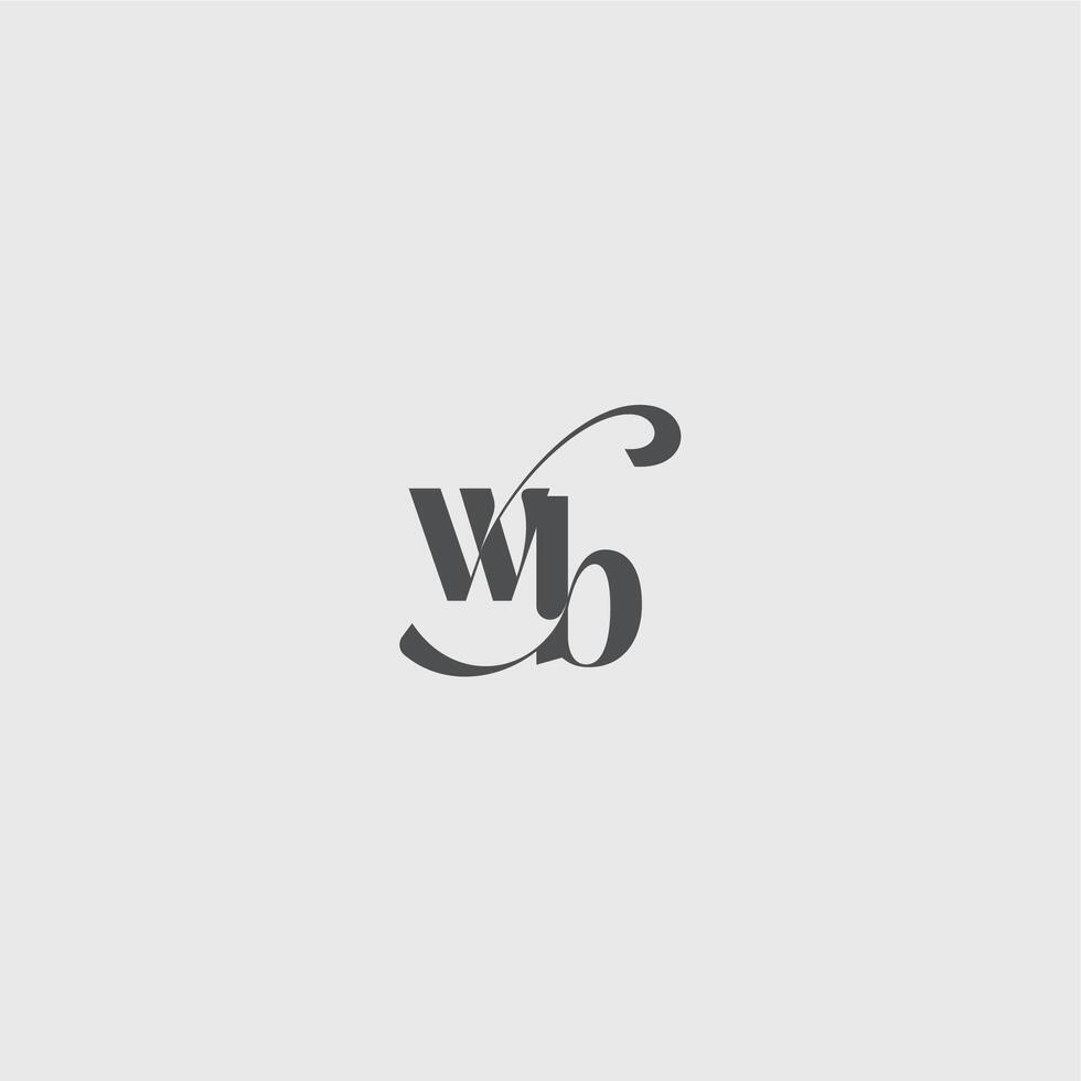 simple and minimalism WB beauty monogram initial logo letter Classy black fashion vector