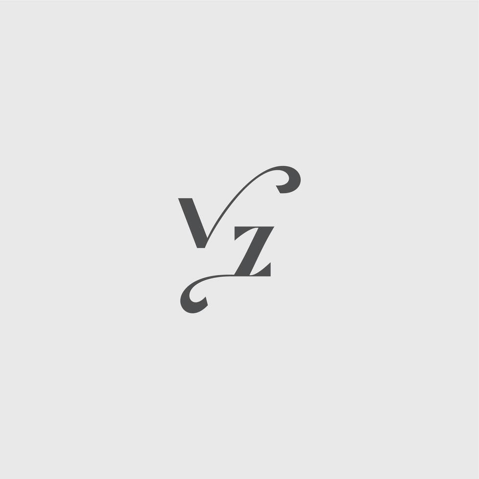 simple and minimalism VZ beauty monogram initial logo letter Classy black fashion vector