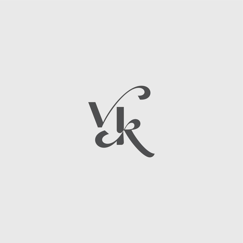 simple and minimalism VK beauty monogram initial logo letter Classy black fashion vector