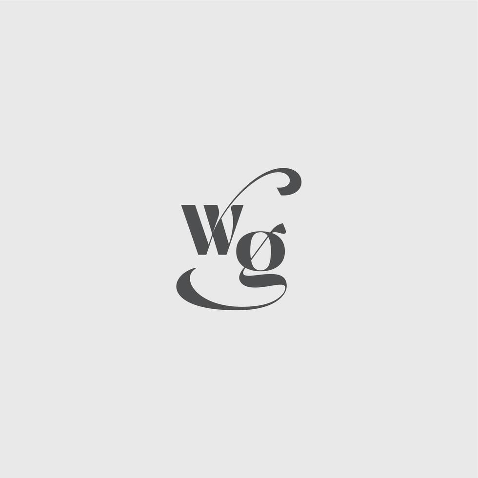 simple and minimalism WG beauty monogram initial logo letter Classy black fashion vector