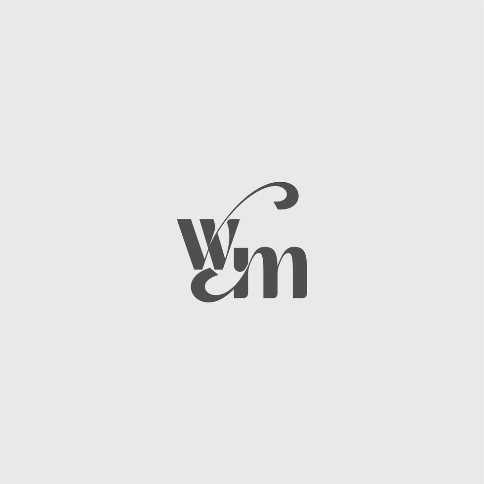 simple and minimalism WM beauty monogram initial logo letter Classy black fashion vector