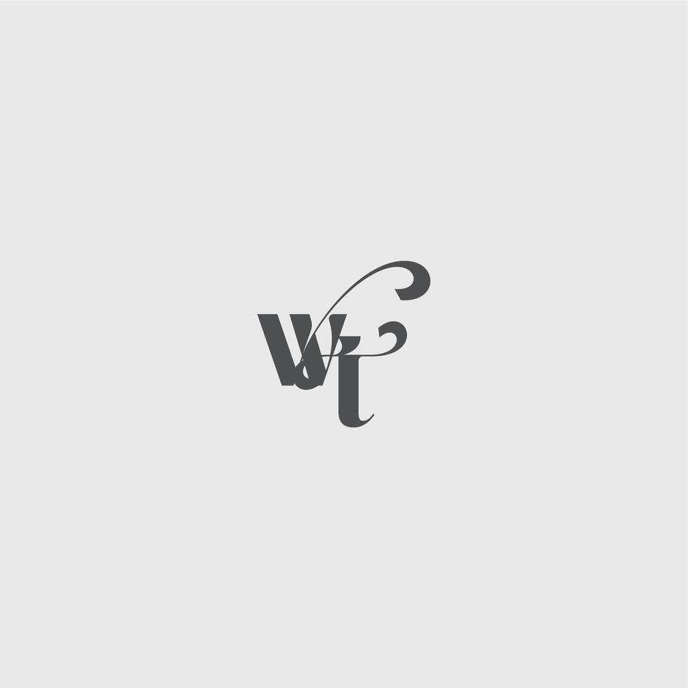 simple and minimalism WT beauty monogram initial logo letter Classy black fashion vector